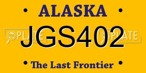 JGS402 Alaska License Plate
