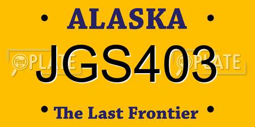 JGS403 Alaska License Plate