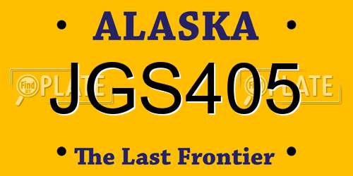 JGS405 Alaska License Plate