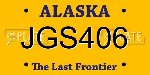JGS406 Alaska License Plate