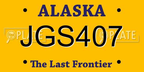 JGS407 Alaska License Plate