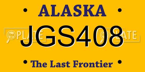 JGS408 Alaska License Plate