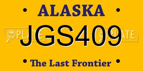 JGS409 Alaska License Plate