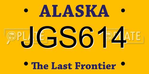 JGS614 Alaska License Plate