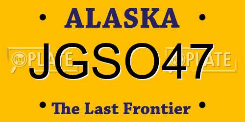 JGSO47 Alaska License Plate