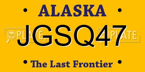 JGSQ47 Alaska License Plate