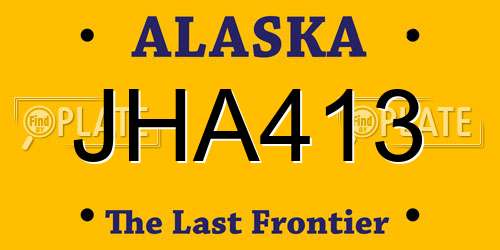 JHA413 Alaska License Plate