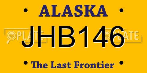 JHB146 Alaska License Plate