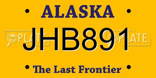 JHB891 Alaska License Plate