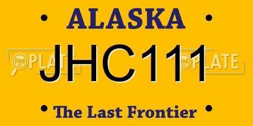 JHC111 Alaska License Plate