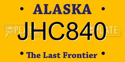 JHC840 Alaska License Plate