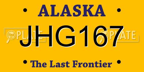 JHG167 Alaska License Plate