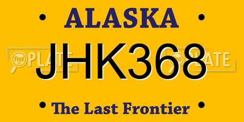 JHK368 Alaska License Plate
