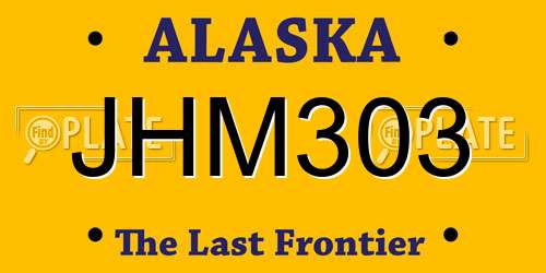 JHM303 Alaska License Plate