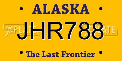 JHR788 Alaska License Plate