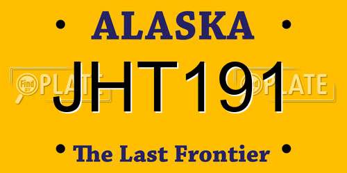 JHT191 Alaska License Plate