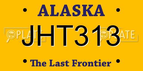 JHT313 Alaska License Plate