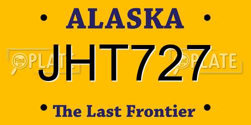 JHT727 Alaska License Plate
