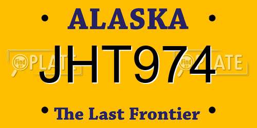 JHT974 Alaska License Plate