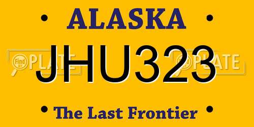 JHU323 Alaska License Plate