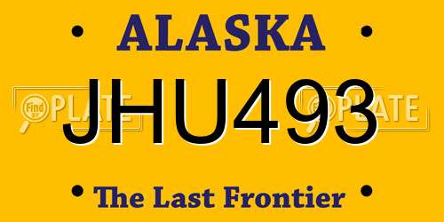 JHU493 Alaska License Plate