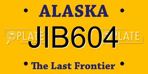 JIB604 Alaska License Plate