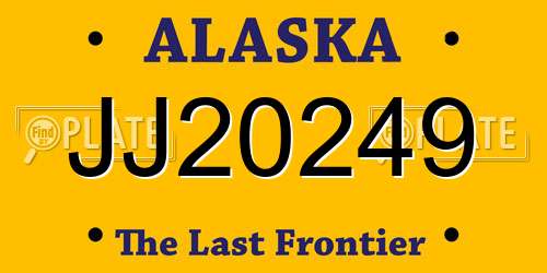 JJ20249 Alaska License Plate
