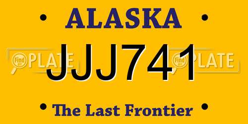 JJJ741 Alaska License Plate