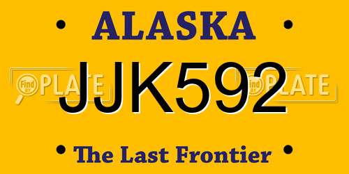 JJK592 Alaska License Plate
