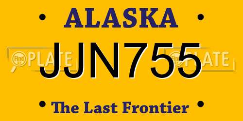 JJN755 Alaska License Plate