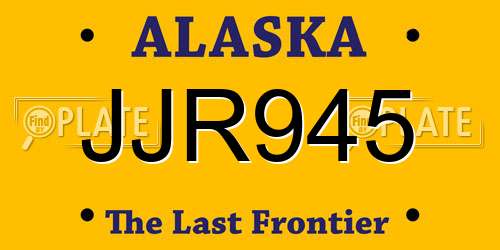JJR945 Alaska License Plate