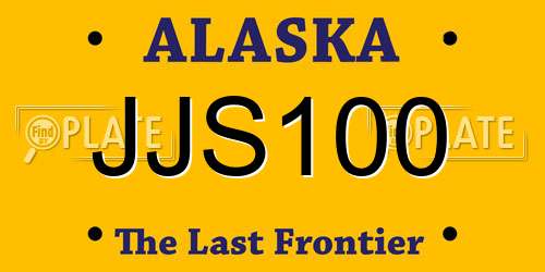 JJS100 Alaska License Plate