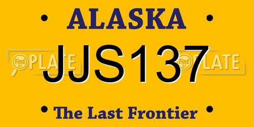 JJS137 Alaska License Plate