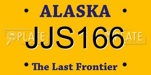 JJS166 Alaska License Plate