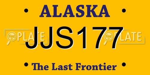 JJS177 Alaska License Plate