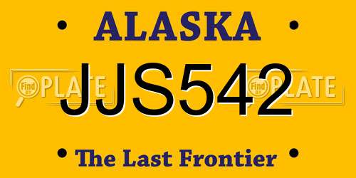 JJS542 Alaska License Plate