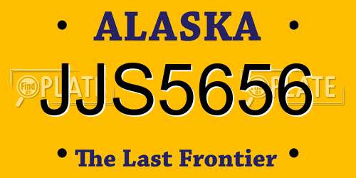 JJS5656 Alaska License Plate