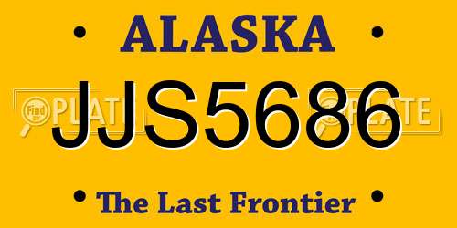 JJS5686 Alaska License Plate