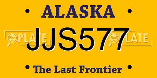 JJS577 Alaska License Plate