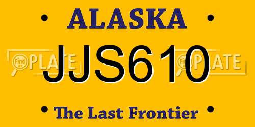 JJS610 Alaska License Plate