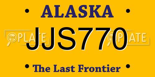 JJS770 Alaska License Plate