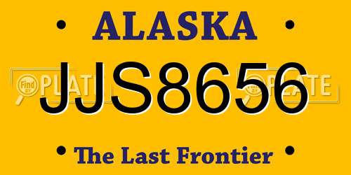 JJS8656 Alaska License Plate