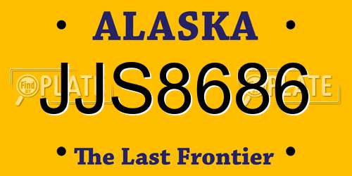JJS8686 Alaska License Plate