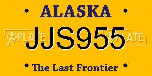 JJS955 Alaska License Plate