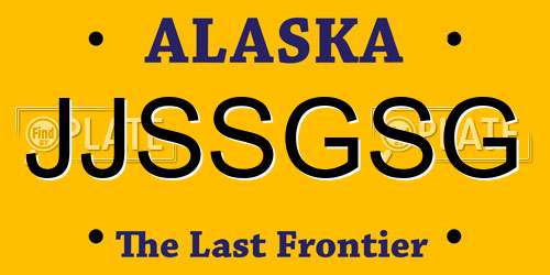 JJSSGSG Alaska License Plate