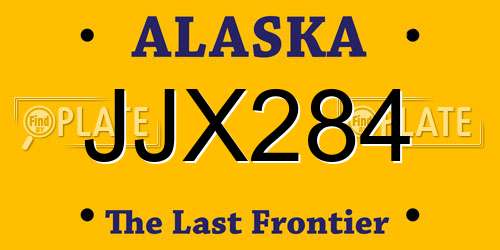 JJX284 Alaska License Plate