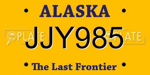 JJY985 Alaska License Plate