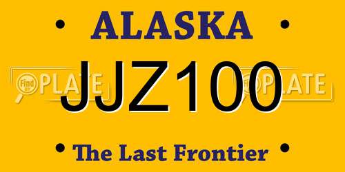JJZ100 Alaska License Plate