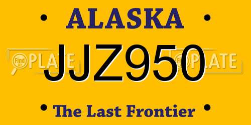 JJZ950 Alaska License Plate