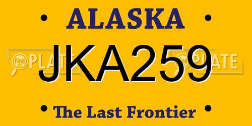 JKA259 Alaska License Plate